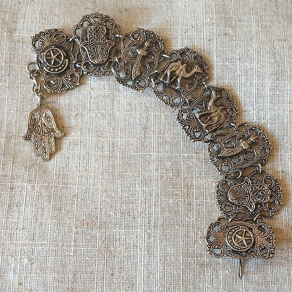 Morocco Jewelry - Vintage Souvenir Du Maroc Hamsa Bracelet